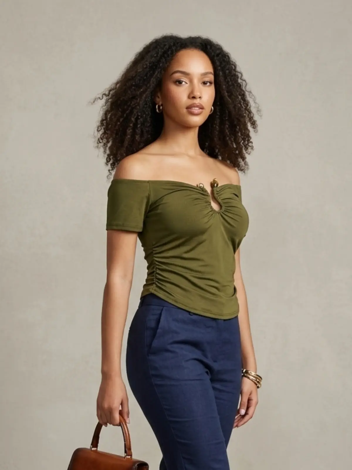 Clasp Off-Shoulder Top - N/A tops available at theGirlyZone Kampala